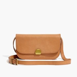 The Abroad Convertible Leather Crossbody Bag in Desert Camel